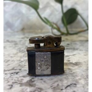 Vintage Antique‎ Marhill Japan Old Cigarette Lighter Mother-Of-Pearl Flower READ